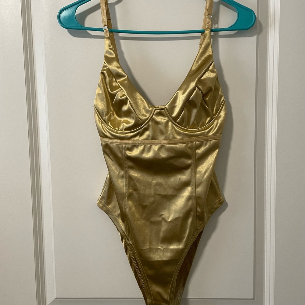 Gold pushup bodysuit